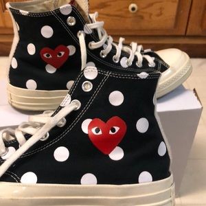 Comme des garçons play X converse black polka dot